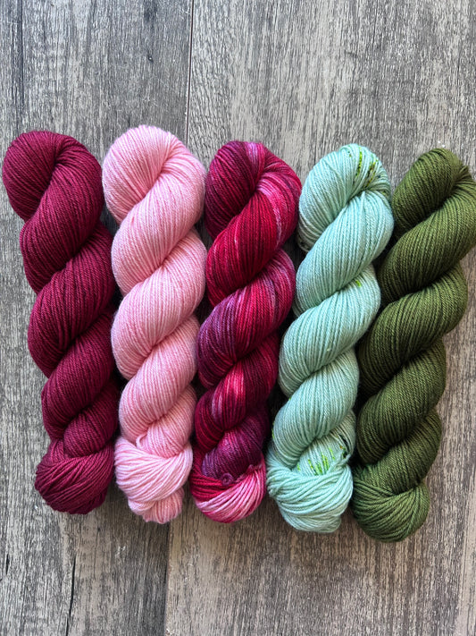 Bramble Ridge Smooth Sock Set - Cranberry Fest!