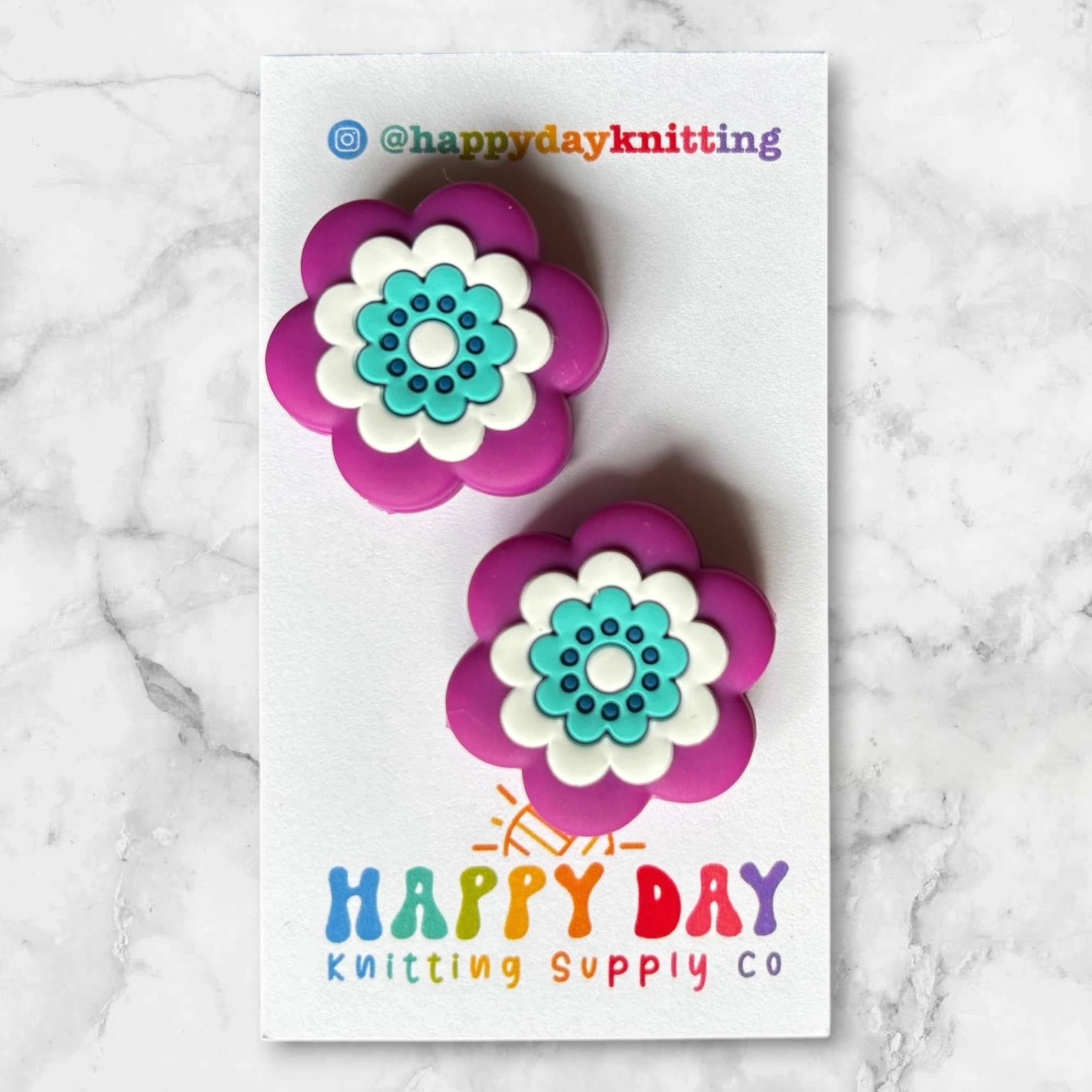 Silicone Needle Topper Set - Retro Flowers
