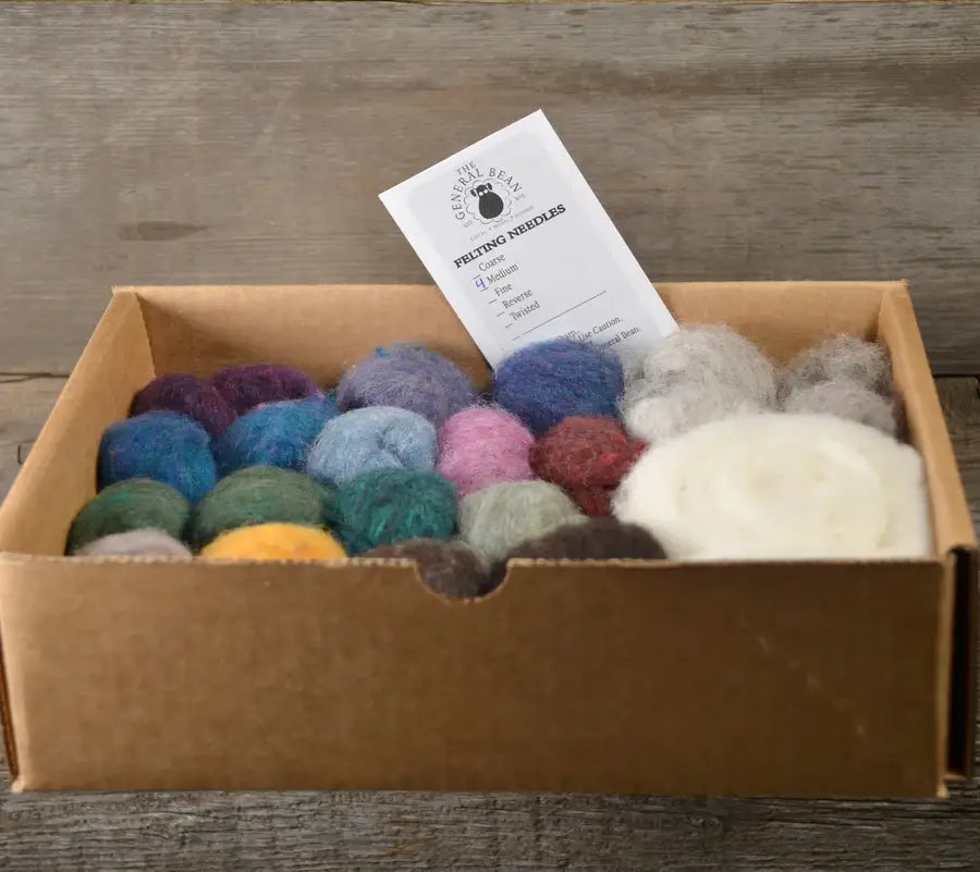 Needle Felting Wool - Heathered Colours Pack