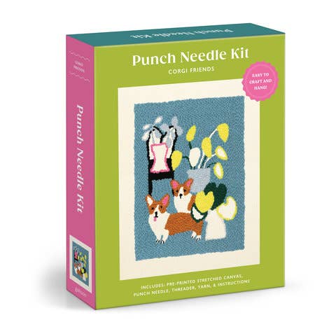 Galison Corgi Friends Punch Needle Kit