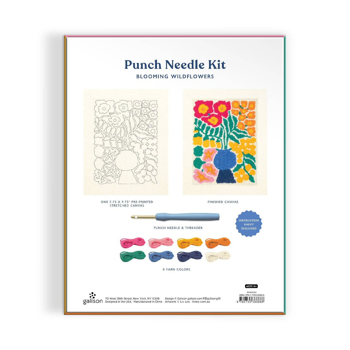 Galison Blooming Wildflowers Punch Needle Kit