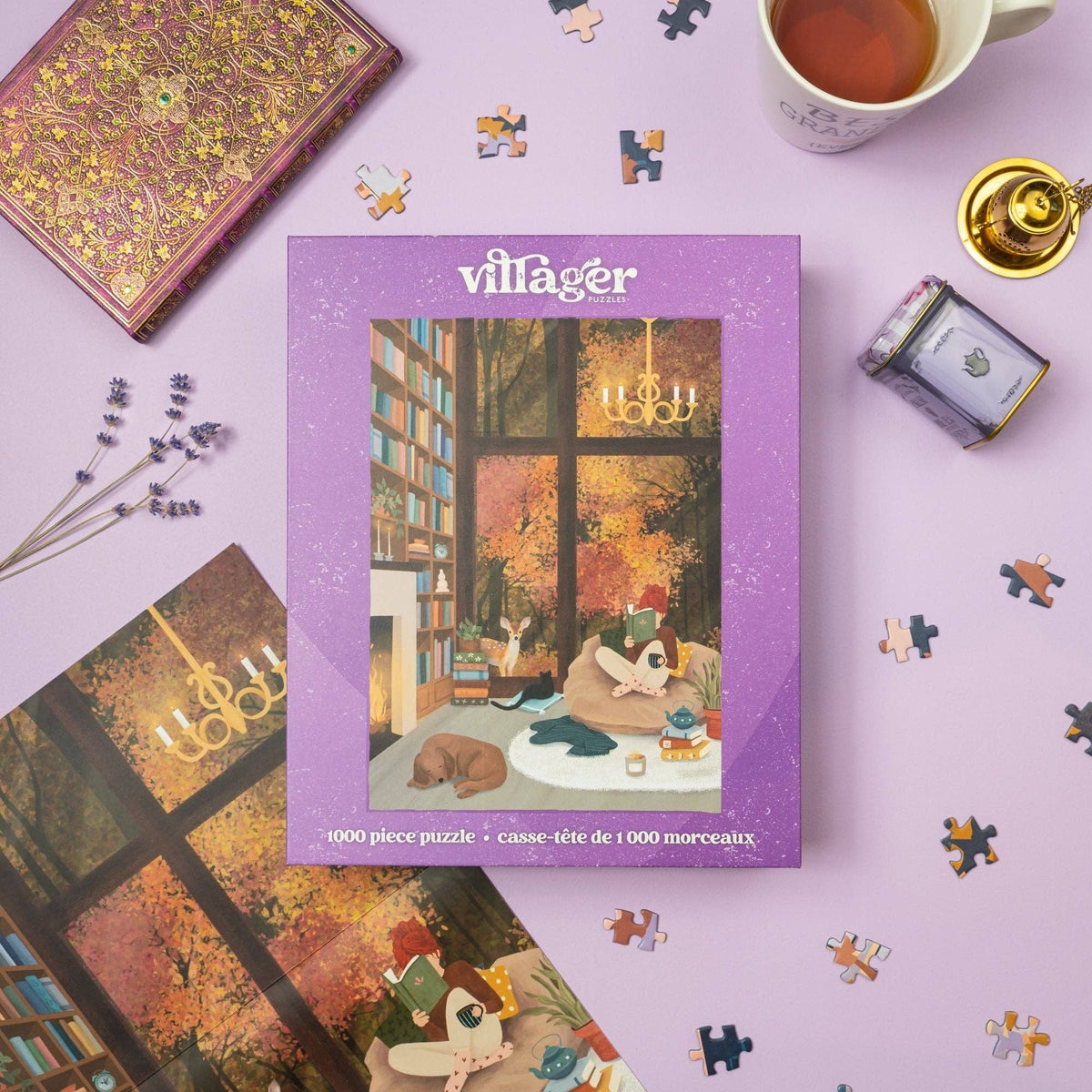 Dream Library | Villager Pupzzles 1000-Piece Puzzle | Designed in Alberta, Canada by Tara Younggren