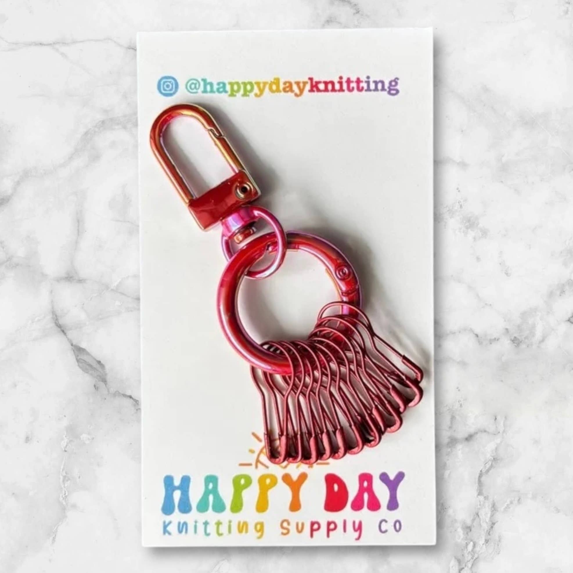 Stitch Marker Holder with 12 Bulb Pin Markers