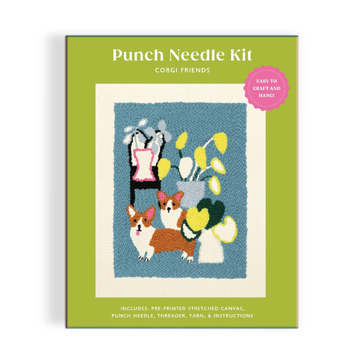 Galison Corgi Friends Punch Needle Kit