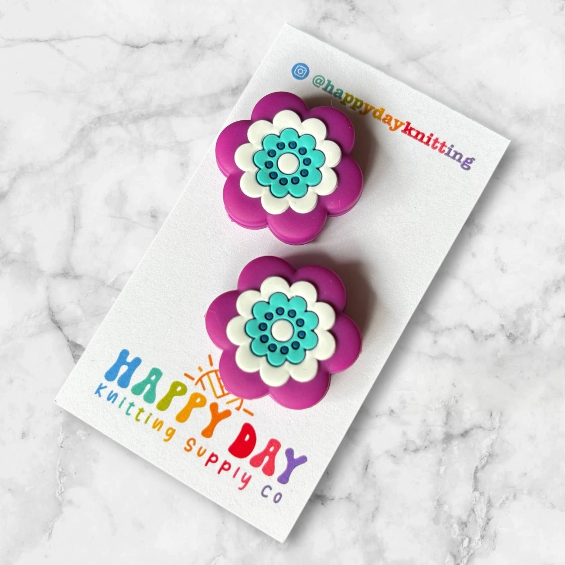 Silicone Needle Topper Set - Retro Flowers