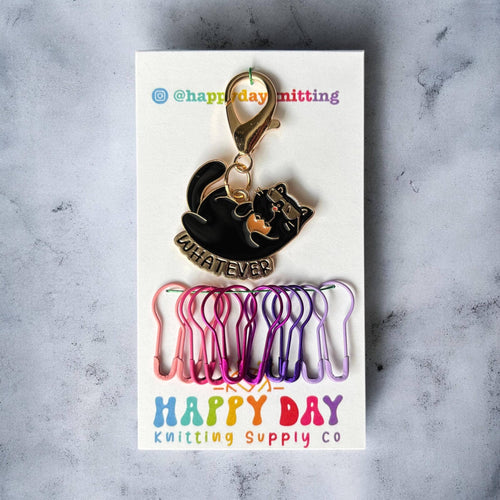 Cat Charm Stitch Marker and Bulb Pins