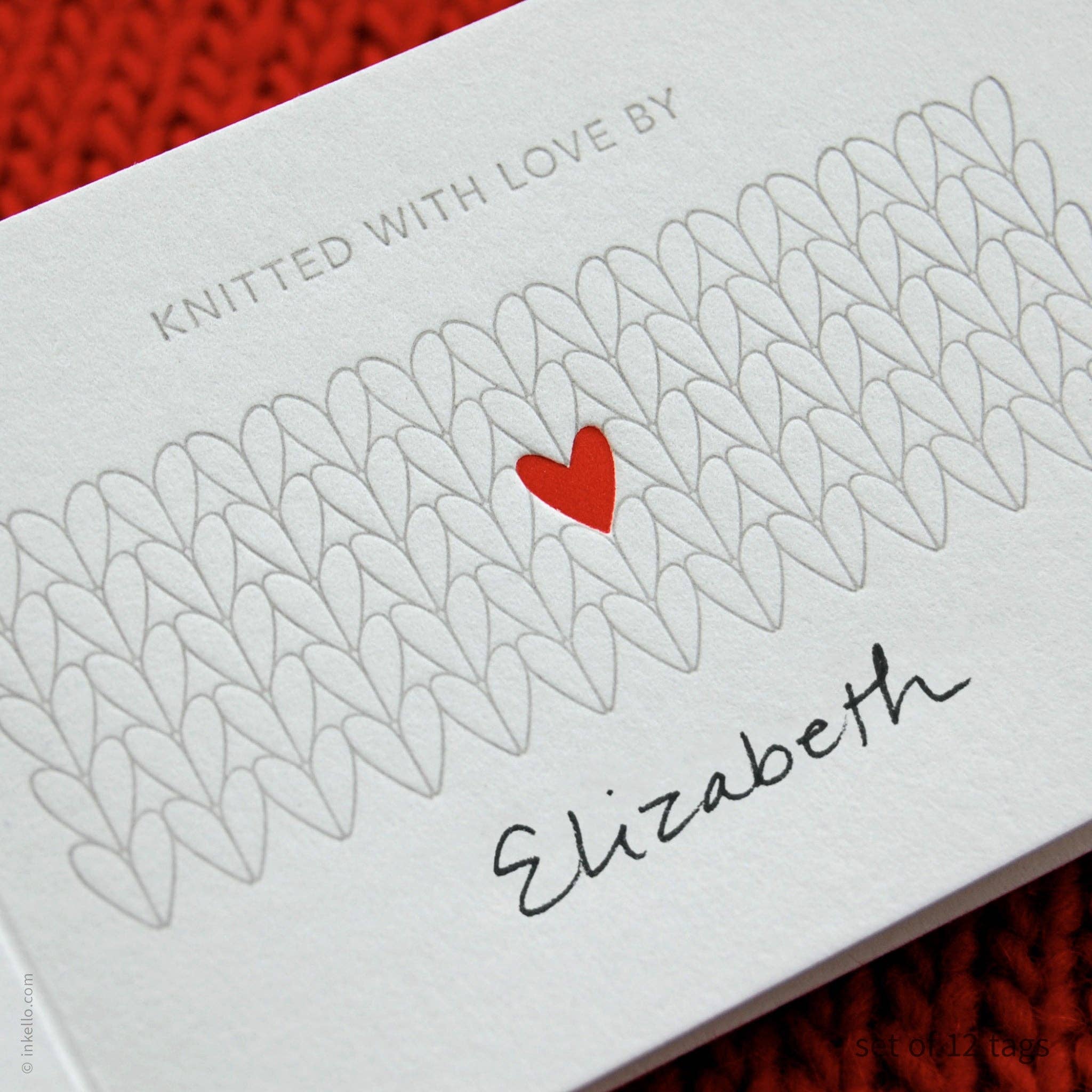 Heart Knitting Tag (#628)
