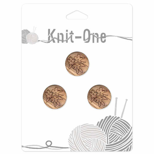 KNIT ONE Shank Wood Button - 18mm (3⁄4″) - Natural