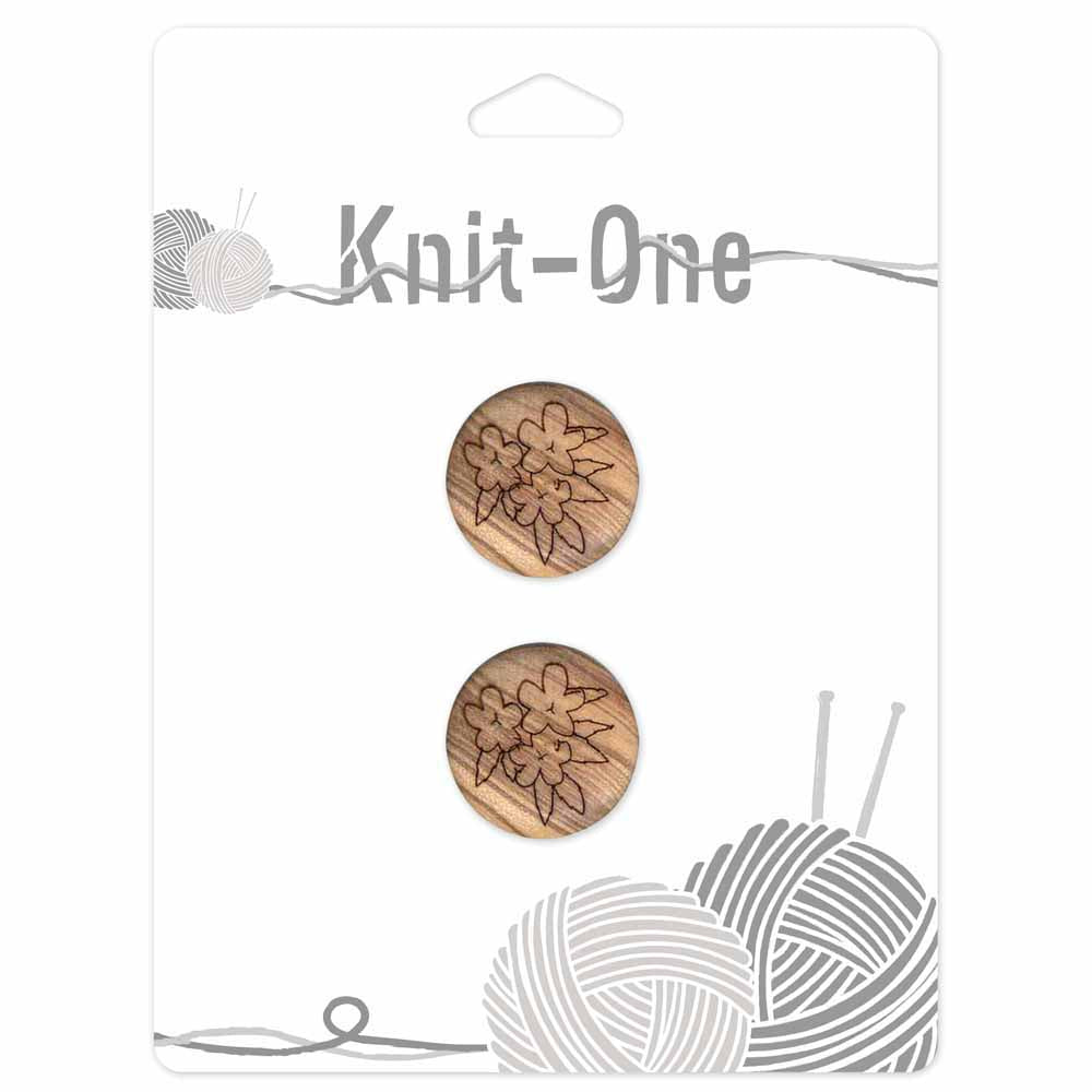 KNIT ONE Shank Wood Button - 22mm (7⁄8″) - Natural