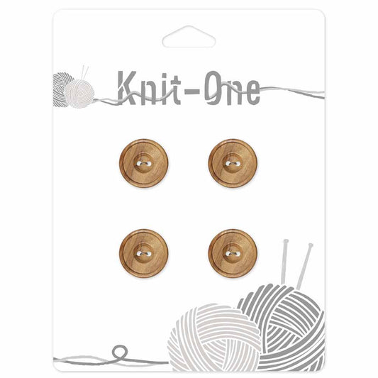 KNIT ONE 2 Hole Wood Button - 14mm (1⁄2″) - Natural
