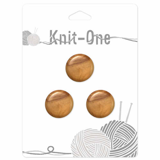 KNIT ONE Shank Wood Button - 22mm (7⁄8″) - Natural