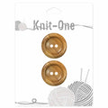 KNIT ONE 2 Hole Wood Button - 28mm (11⁄8″) - Natural