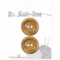 KNIT ONE 2 Hole Wood Button - 35mm (13⁄8″) - Natural