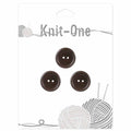 KNIT ONE 2 Hole Wood Button - 18mm (3⁄4″) - Brown