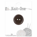 KNIT ONE 2 Hole Wood Button - 34mm (13⁄8″) - Brown
