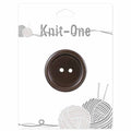 KNIT ONE 2 Hole Wood Button - 38mm (11⁄2″) - Brown
