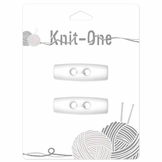 KNIT ONE Toggle Button - 40mm (15⁄8″) - White