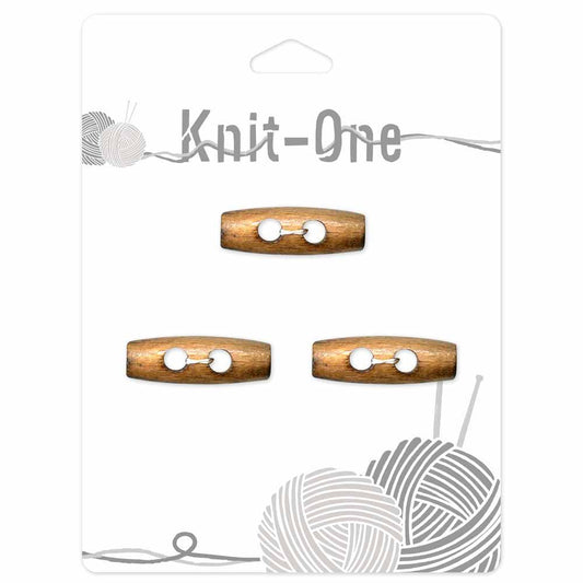 KNIT ONE Toggle Button - 30mm (11⁄8″) - Burnt Wood