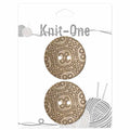 KNIT ONE 2 Hole Coconut Button - 38mm (11⁄2″) - Light Brown