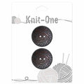 KNIT ONE 2 Hole Coconut Button - 30mm (11⁄8″) - Brown