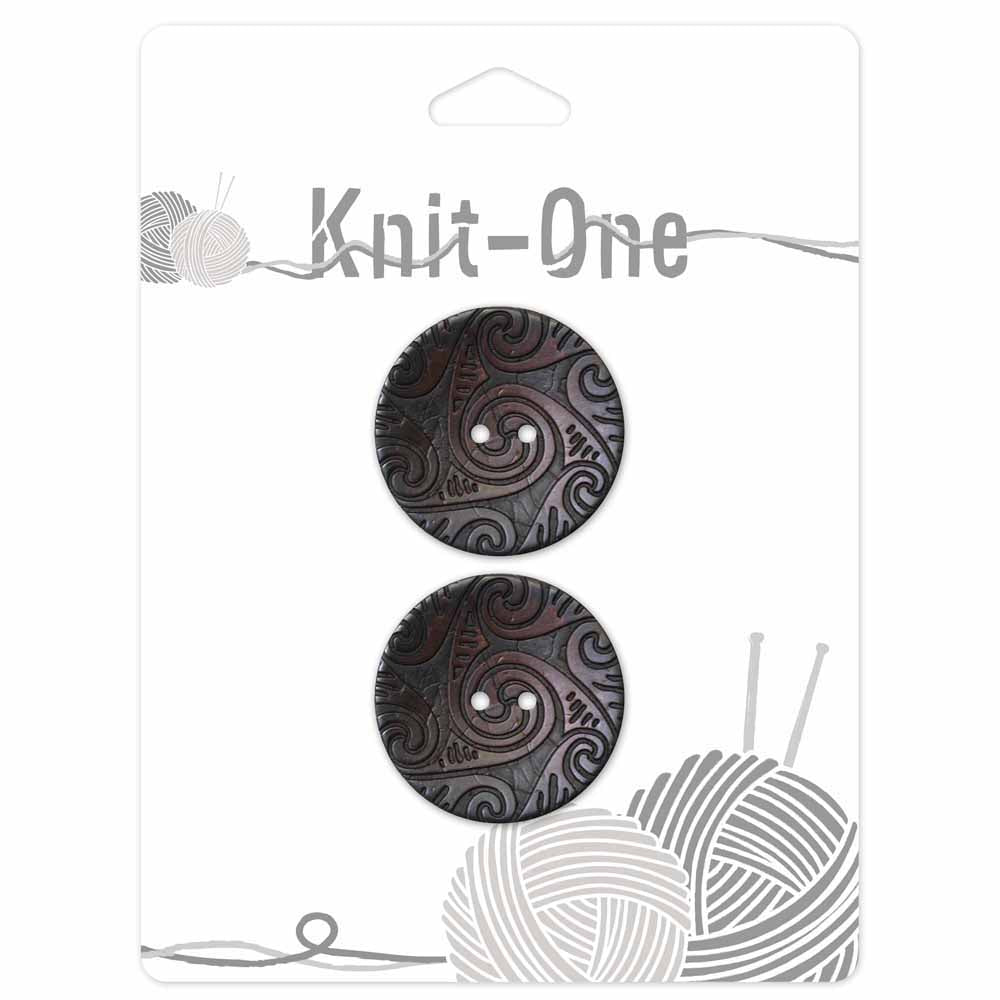 KNIT ONE 2 Hole Coconut Button - 30mm (11⁄8″) - Brown