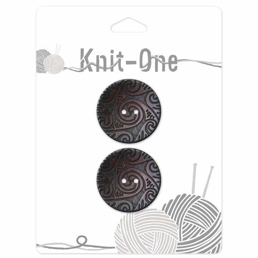 KNIT ONE 2 Hole Coconut Button - 30mm (11⁄8″) - Brown
