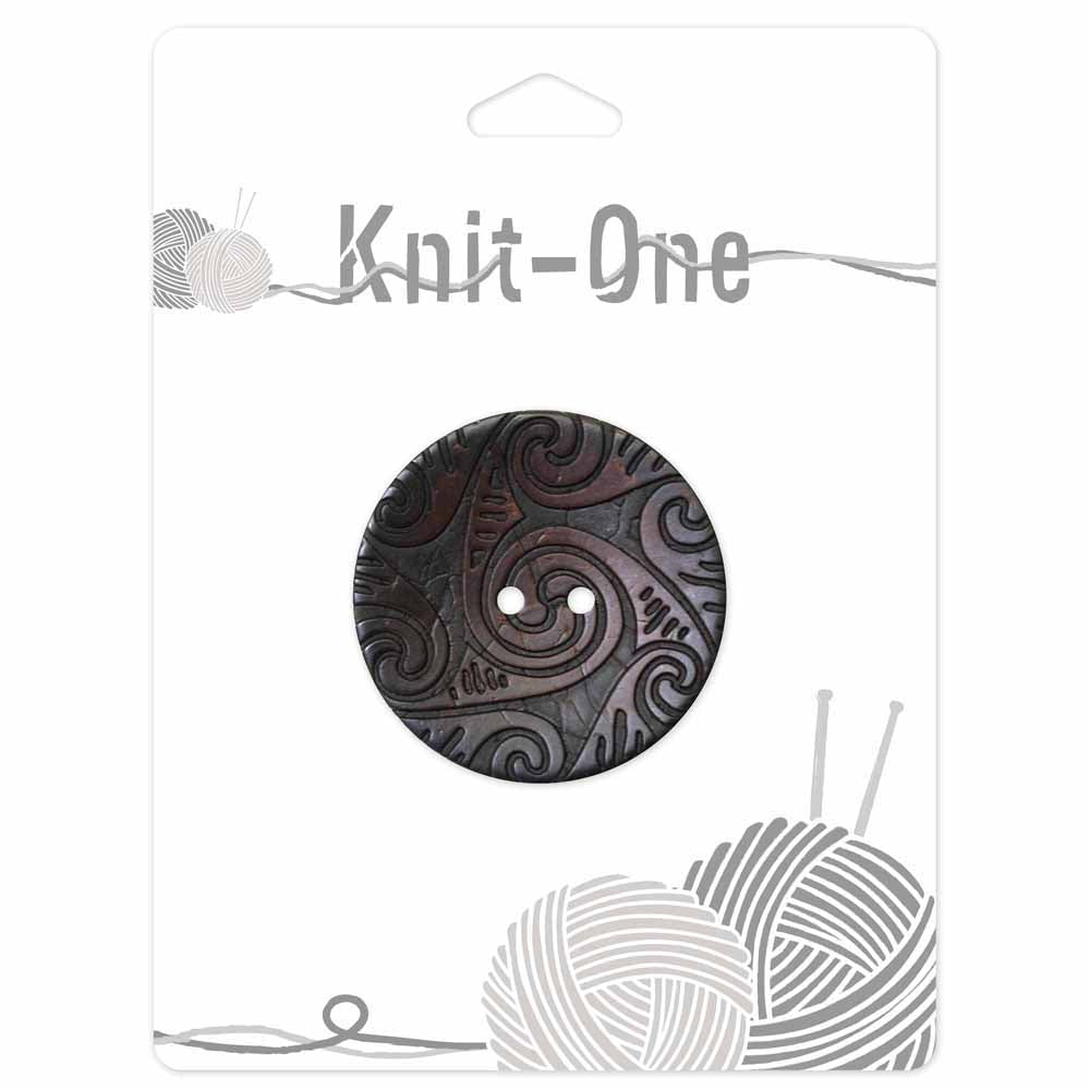 KNIT ONE 2 Hole Coconut Button - 41mm (15⁄8″) - Brown