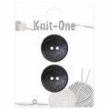 KNIT ONE 2 Hole Coconut Button - 30mm (11⁄8″) - Black