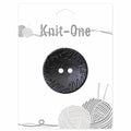 KNIT ONE 2 Hole Coconut Button - 41mm (15⁄8″) - Black