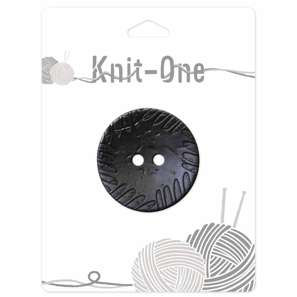 KNIT ONE 2 Hole Coconut Button - 41mm (15⁄8″) - Black