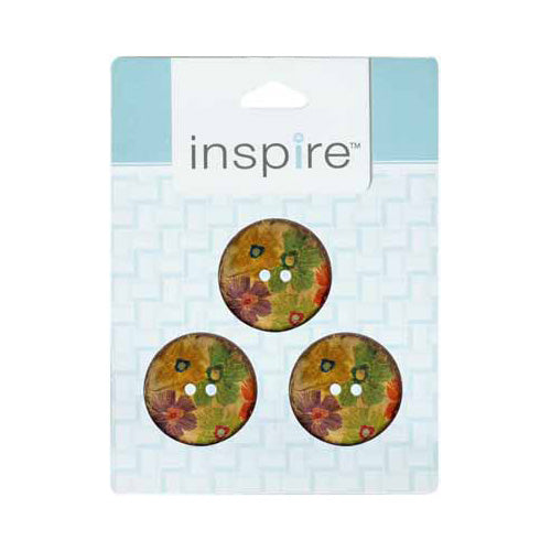 INSPIRE 2 Hole Button - 30mm (11⁄8″) - 3 count - Coconut