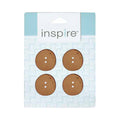 INSPIRE 2 Hole Button - 27mm (1″) - 4 count - Wood
