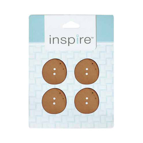 INSPIRE 2 Hole Button - 27mm (1″) - 4 count - Wood