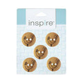 INSPIRE 2 Hole Button - 18mm (3⁄4″) - 5 count - Wood