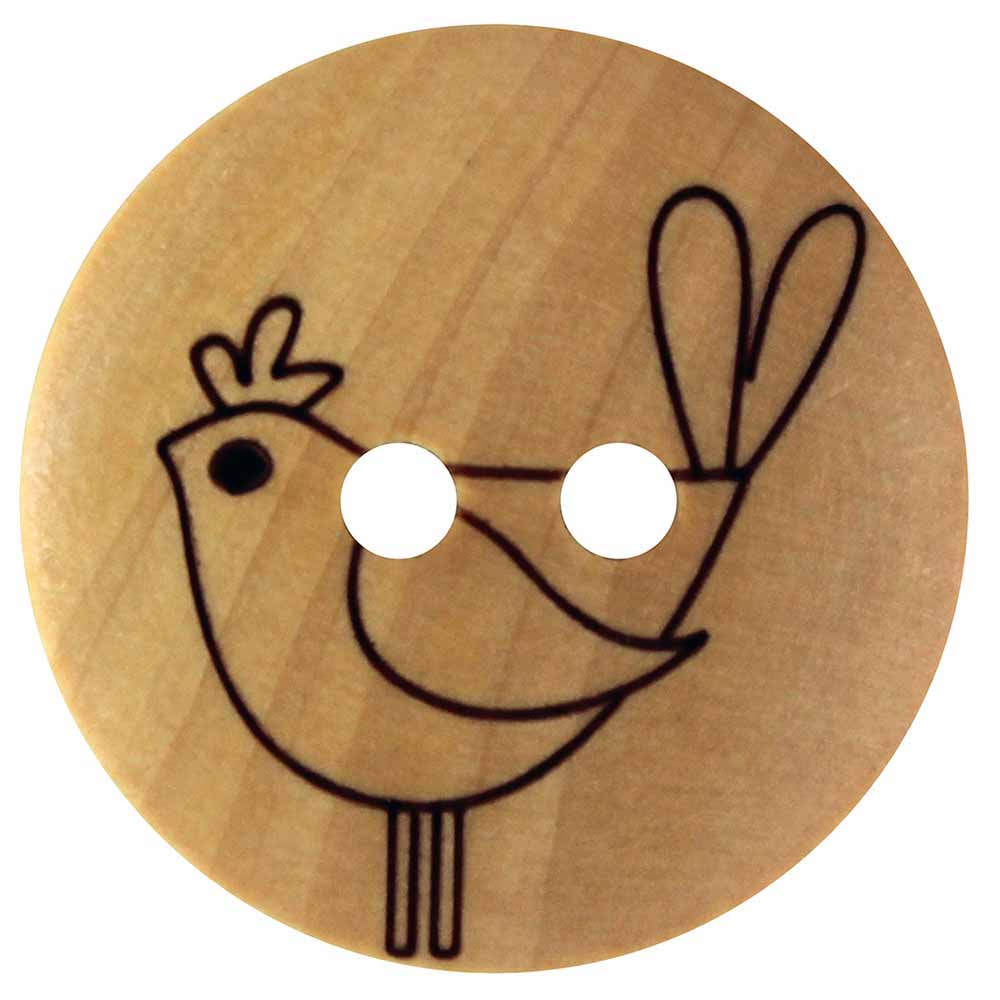 INSPIRE 2 Hole Button - 18mm (3⁄4″) - 5 count - Wood