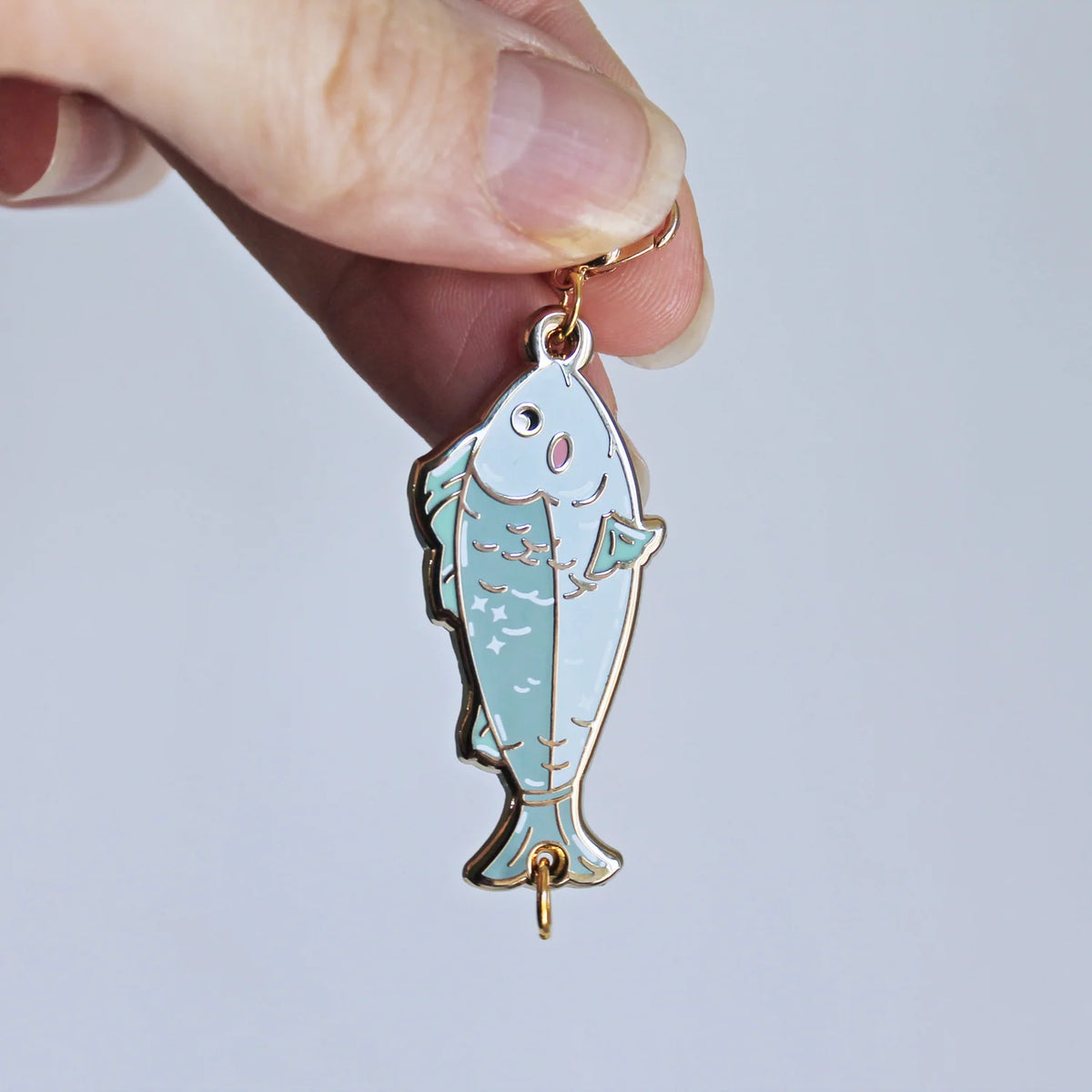 Twill + Print Fishy Progress Keeper / Stitch Marker