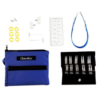 Chiaogoo TWIST Blue Shorties - 2" & 3" Interchangeable Needle Set