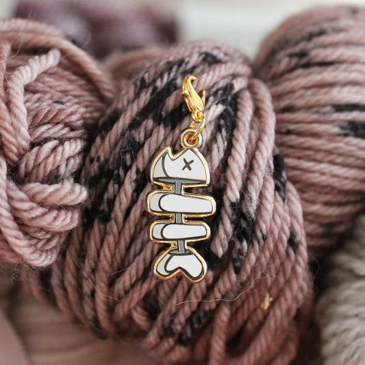 Twill + Print Dead Fish Progress Keeper / Stitch Marker