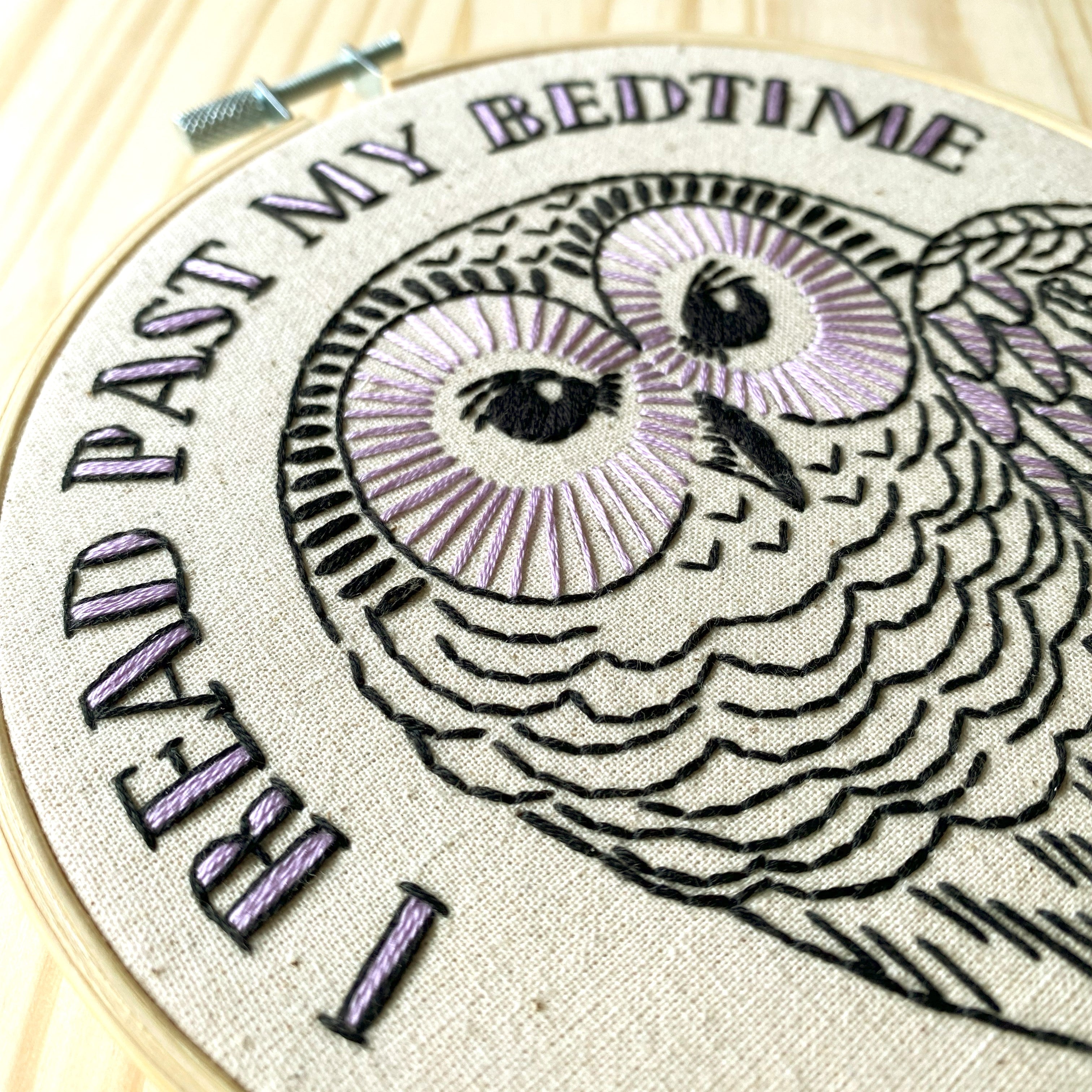 I Read Past My Bedtime Complete Embroidery Kit