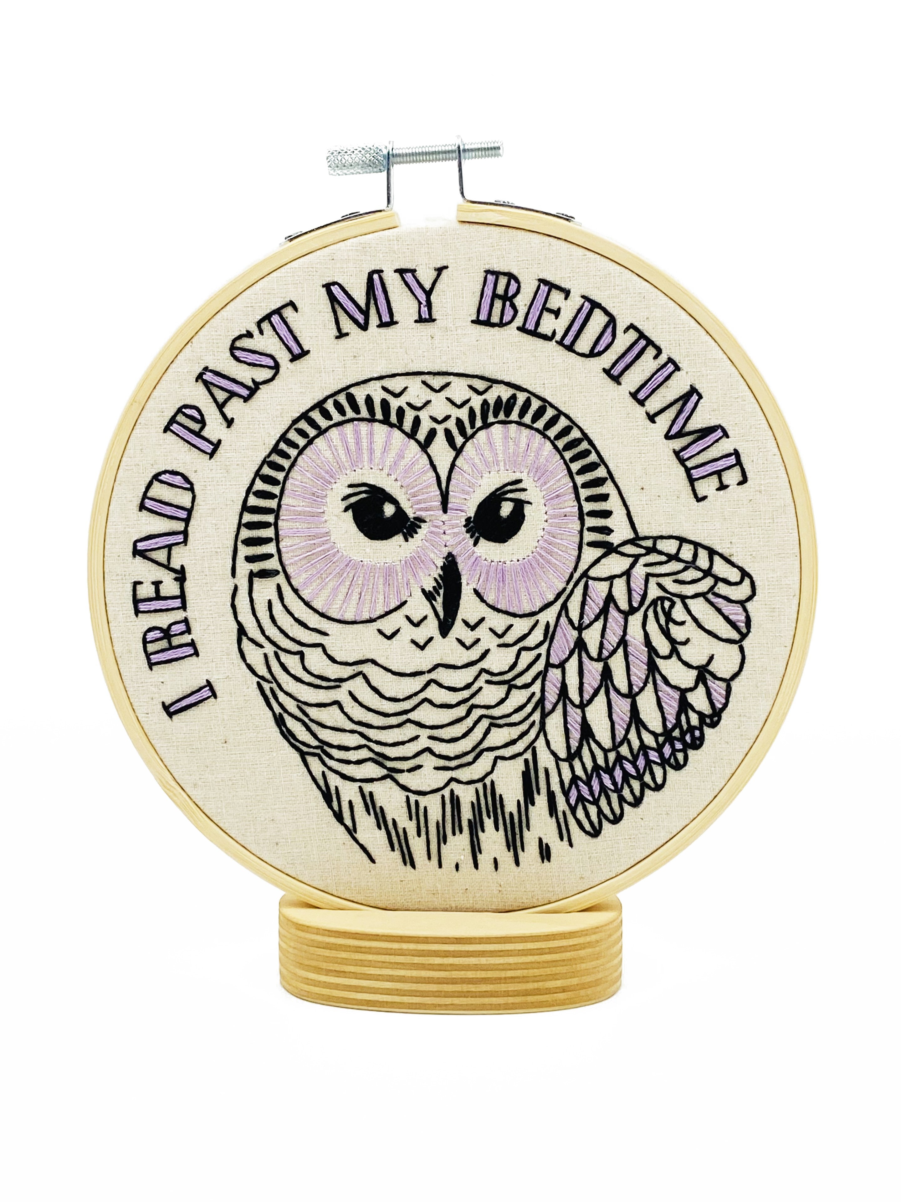 I Read Past My Bedtime Complete Embroidery Kit