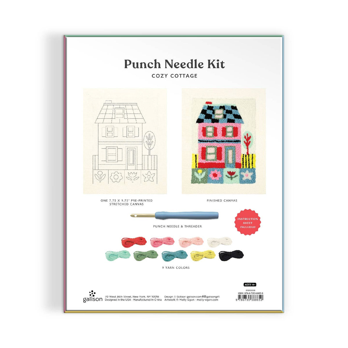 Galison Cozy Cottage Punch Needle Kit