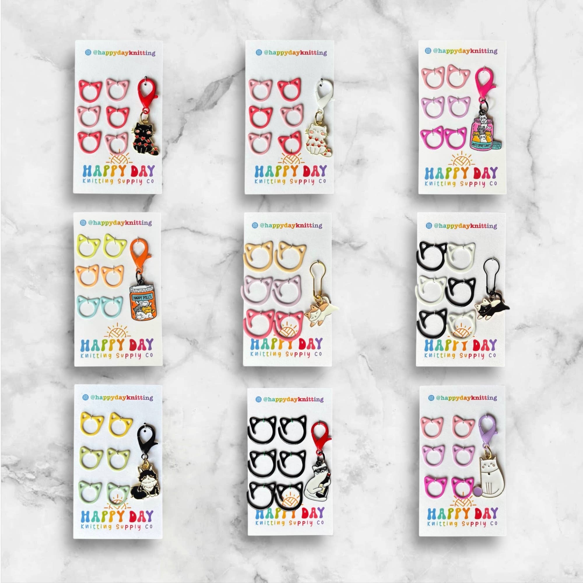 Cat Stitch Marker Packs - Cat Ring Sets