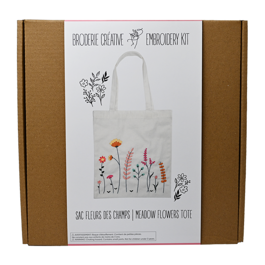 MEADOW FLOWERS TOTE BAG EMBROIDERY KIT