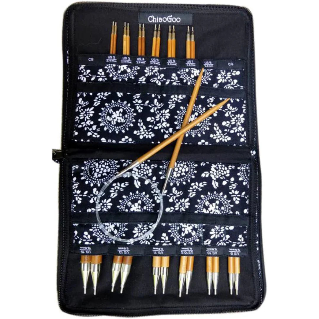 ChiaoGoo SPIN 5" Bamboo Complete Interchangeable Needle Set