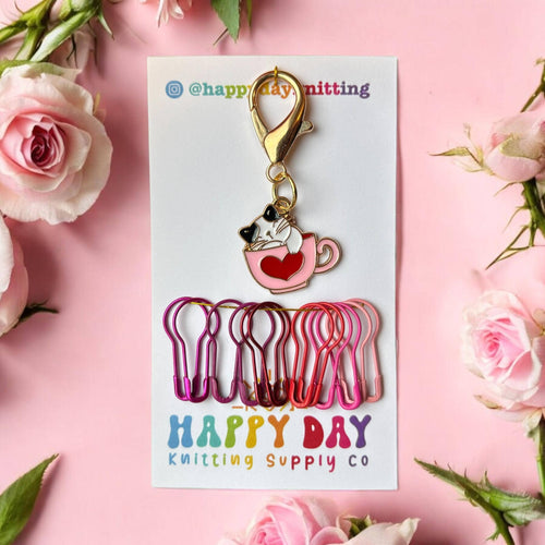 Cat-Ffeinated Valentine Stitch Marker & Keeper