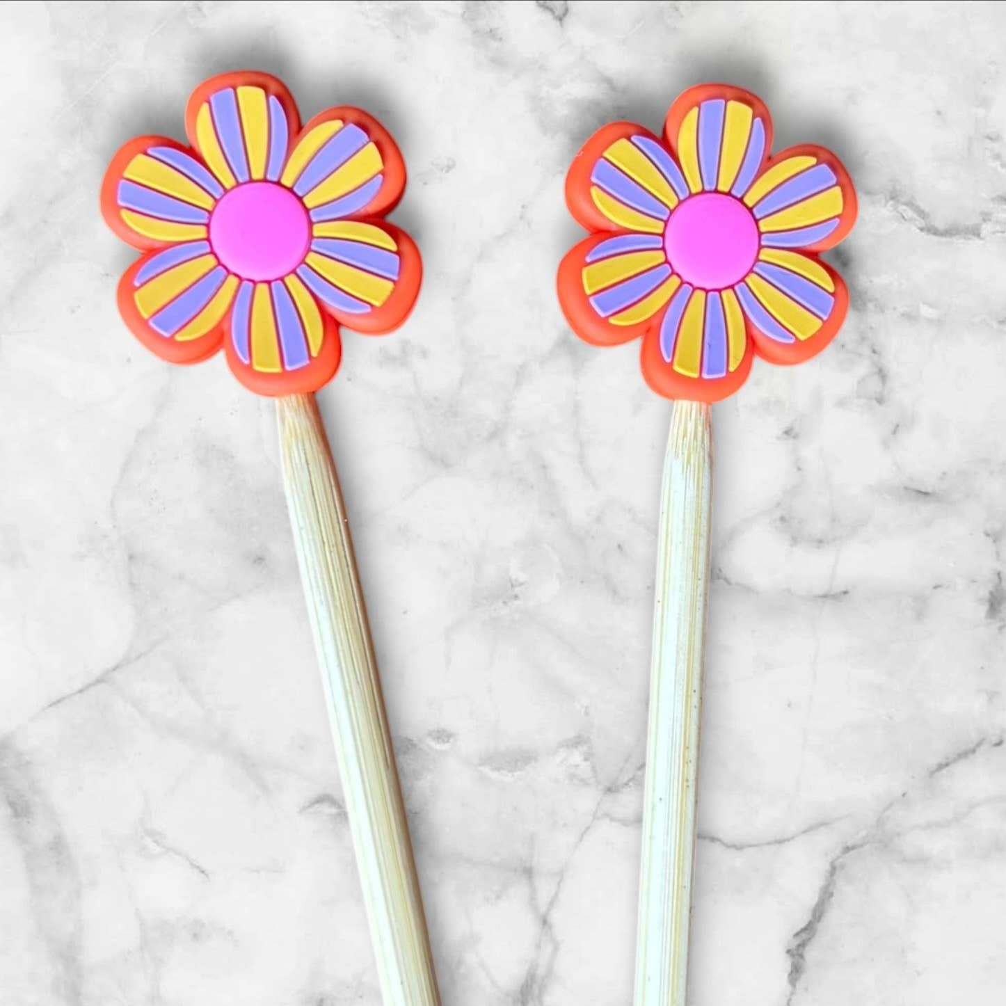 Silicone Needle Topper Set - Retro Flowers