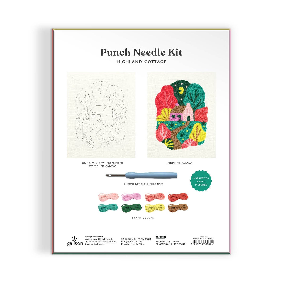 Galison Highland Cottage Punch Needle Kit