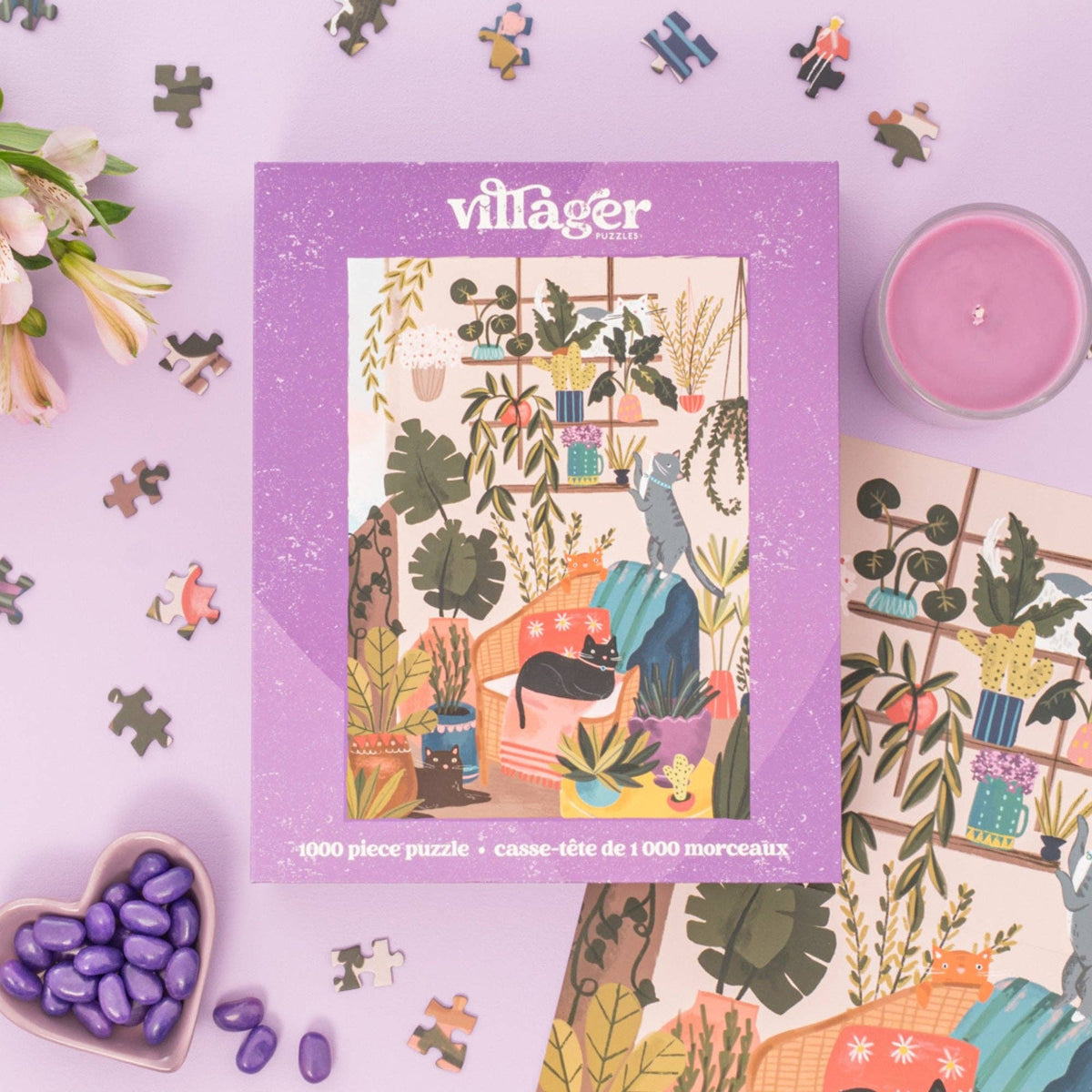 Balcony Cats | 1000-Piece Puzzle | Designed in Ontario, Canada by Laura Konyndyk