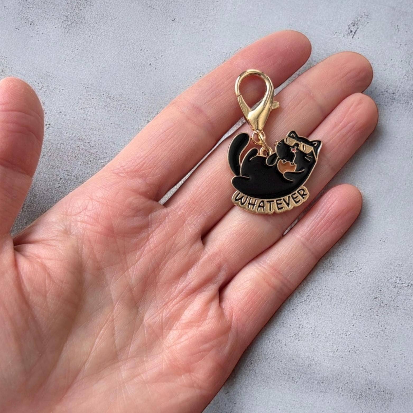 Cat Charm Stitch Marker and Bulb Pins