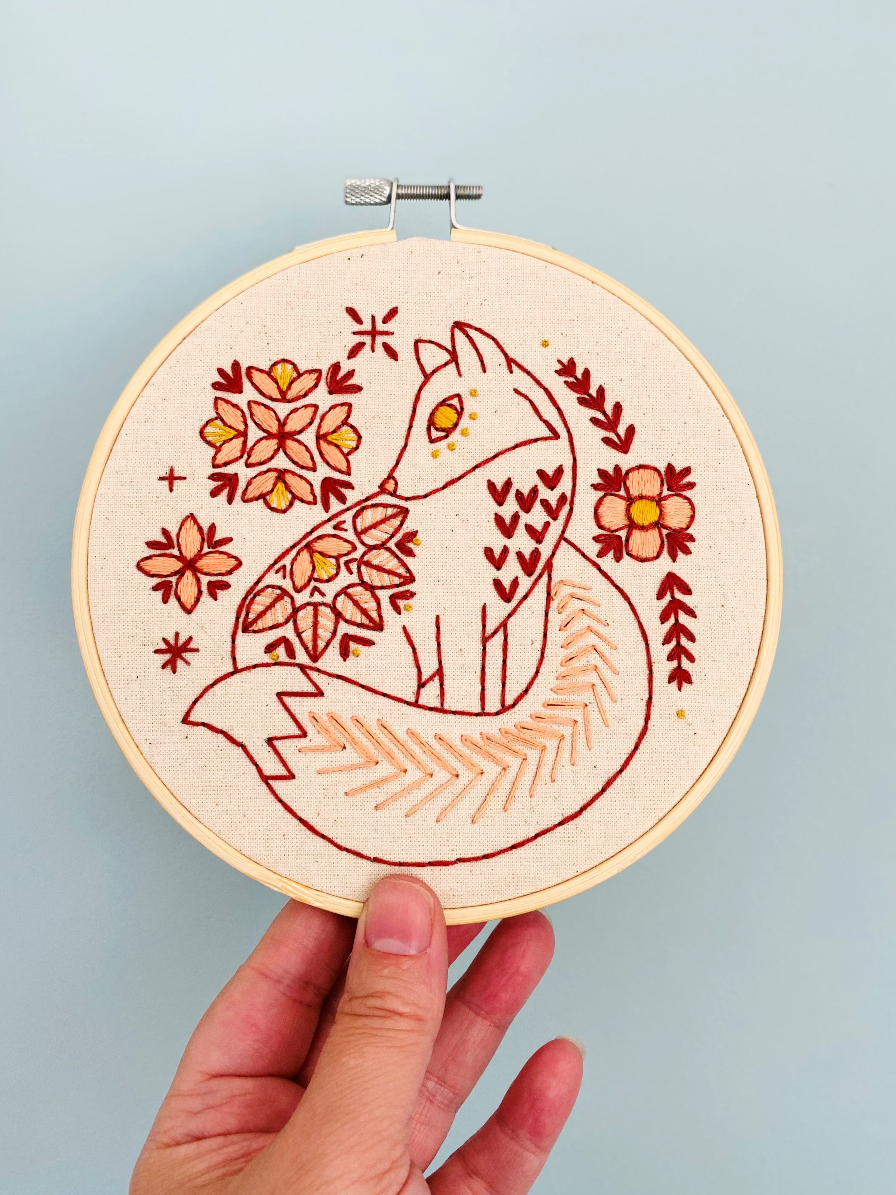 Folk Fox Complete Embroidery Kit